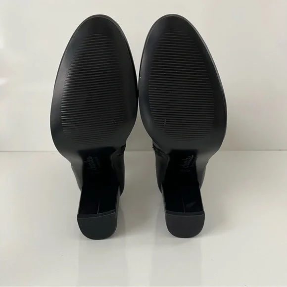 CHARLES DAVID Billow Faux Leather Pointed Toe Block Heeled Boot in Black NEW - Picture 13 of 14